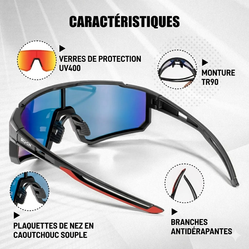 SCVCN Lunettes multisport haute protection UV400